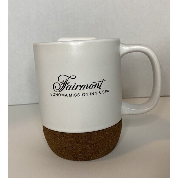 Fairmont Sonoma Mission Inn Cork Bottom Coffee Tea Mug with Lid 15oz - Picture 1 of 6